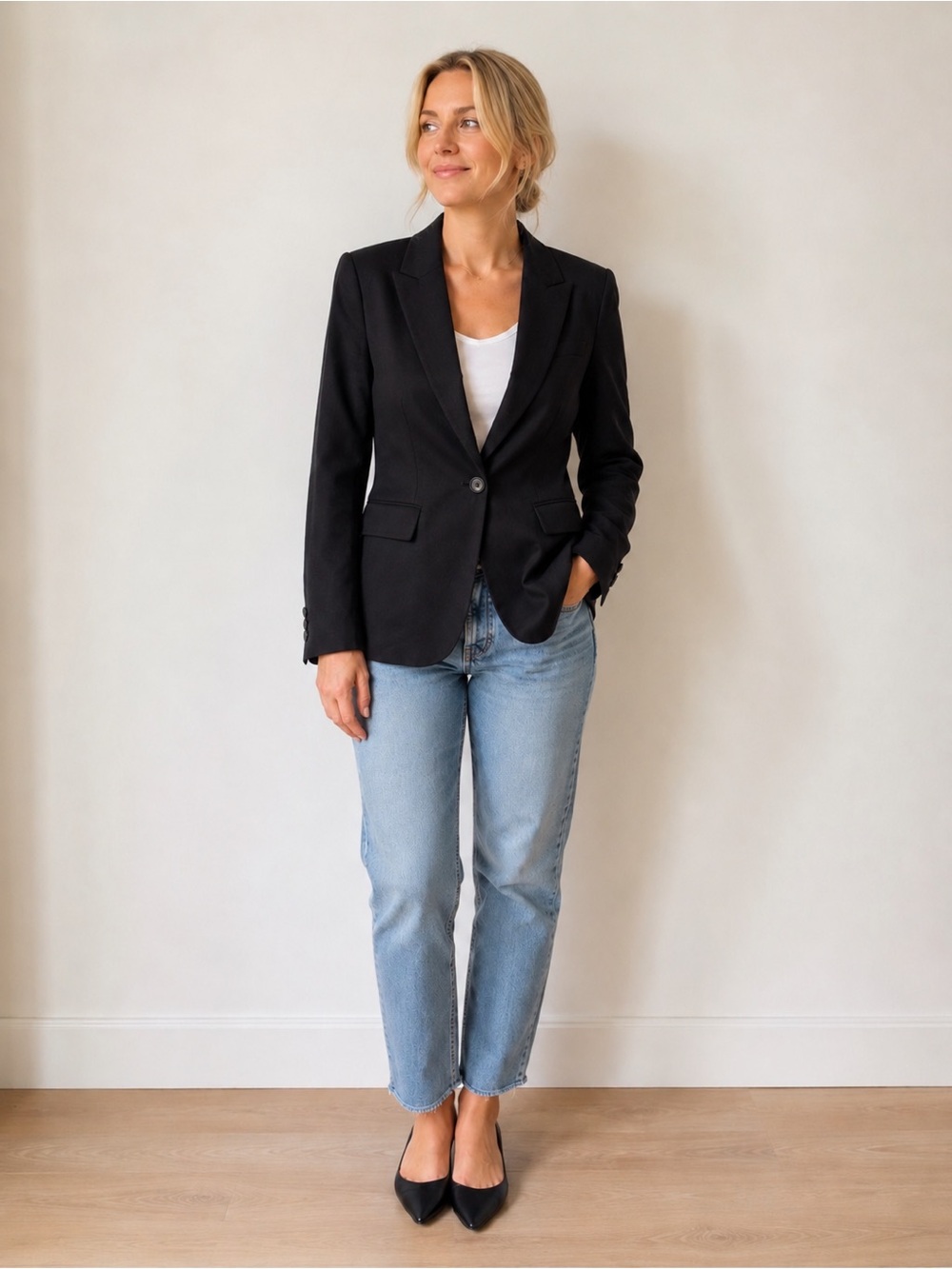 RW&CO. Black Linen Tailored Suiting Blazer 6